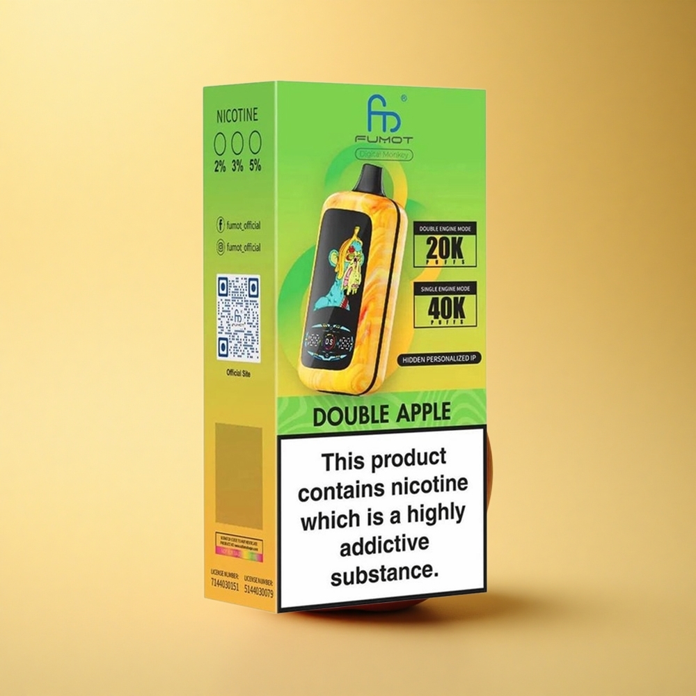 Fumot Digital Monkey 20000/40000 Puffs Dvojno Jabolko z Dvojnim Motorjem in Mrežasto Tuljavo