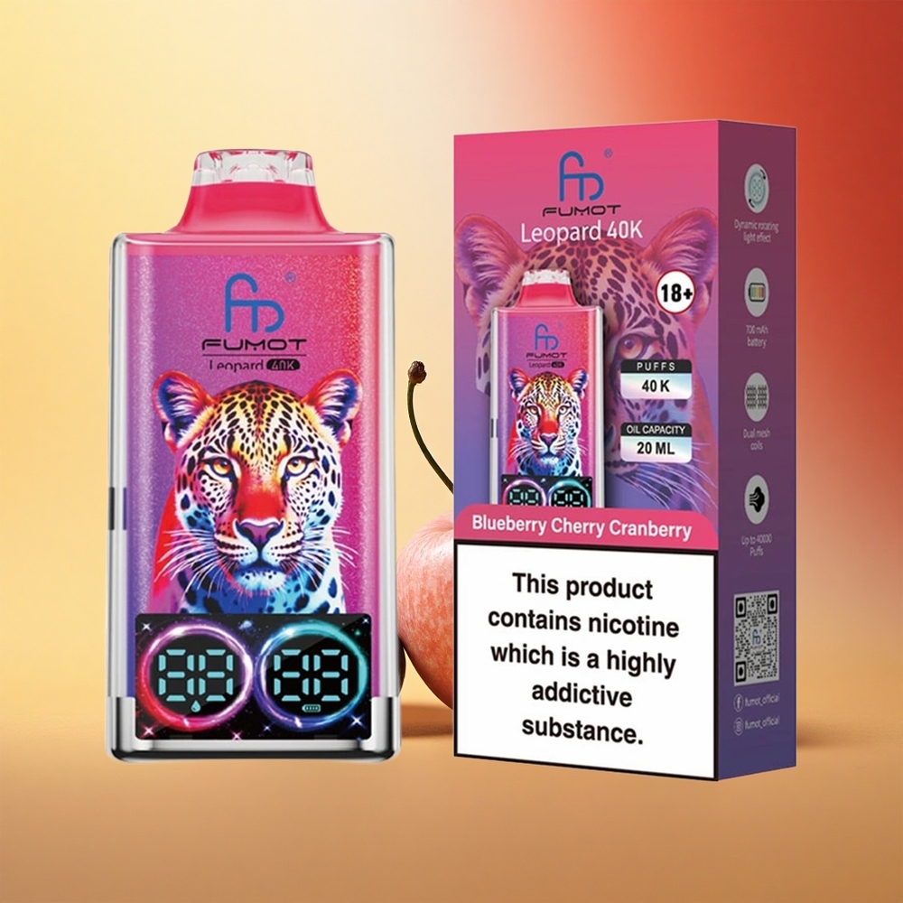 Fumot Leopard 40K Puffs Borova Češnja Brusnica 5% Dual Mesh Type-C