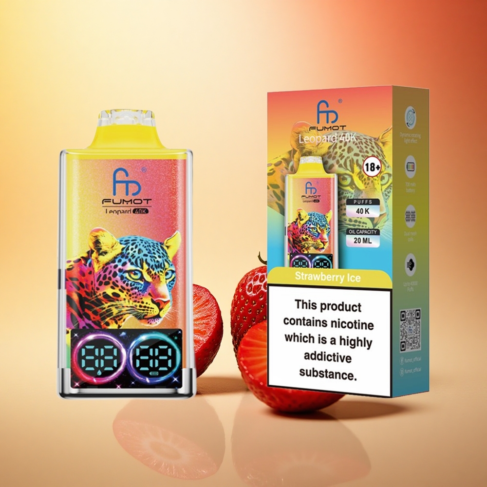 Fumot Leopard 40K Puffs Jagodni Led z 0% Nikotina, 700mAh, Dual Mesh