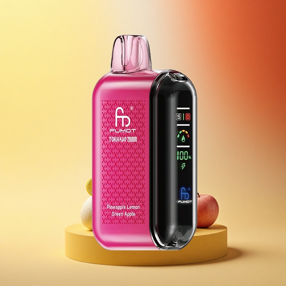 Fumot Tornado 20000 Puffs Ananas Limona Zeleno Jabolko Dual Mesh Pametni Zaslon Zračni Tok