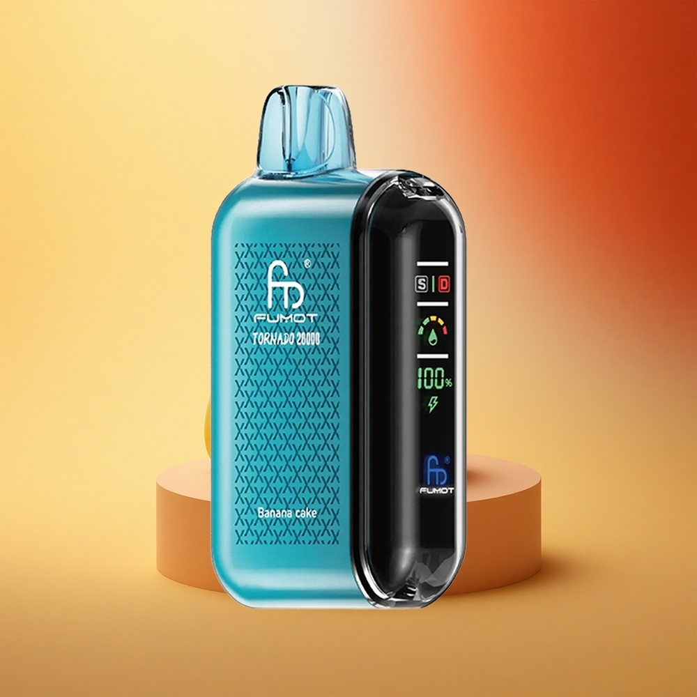 Fumot Tornado 20000 Puffs Banana Kola z Dvojno Mrežno Tuljavo in Pametnim Zaslonom
