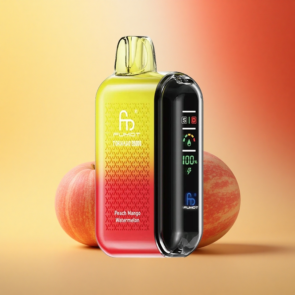 Fumot Tornado 20000 Puffs Breskova Mango Lubenica z Dual Mesh Coil in 20ml E-tekočina