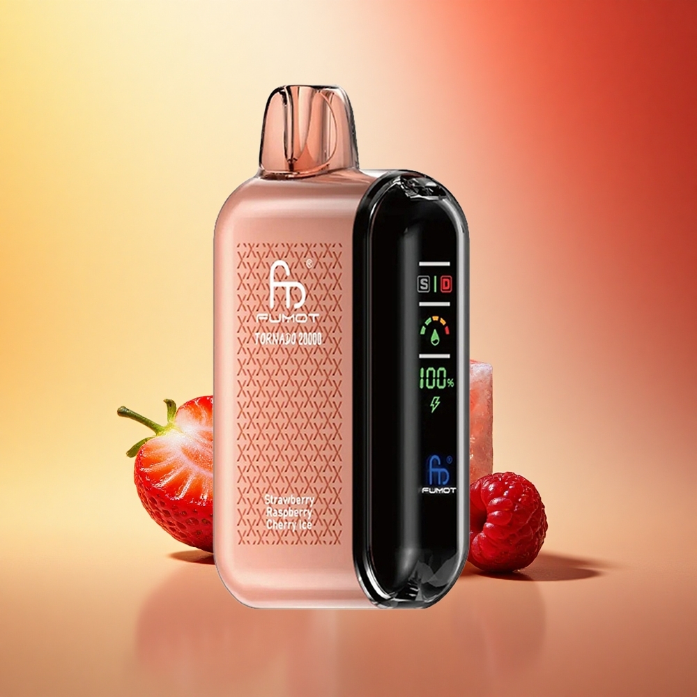 Fumot Tornado 20000 Puffs Jagoda Malina Češnja Led z Dvojno Mrežo in 20ml E-tekočine