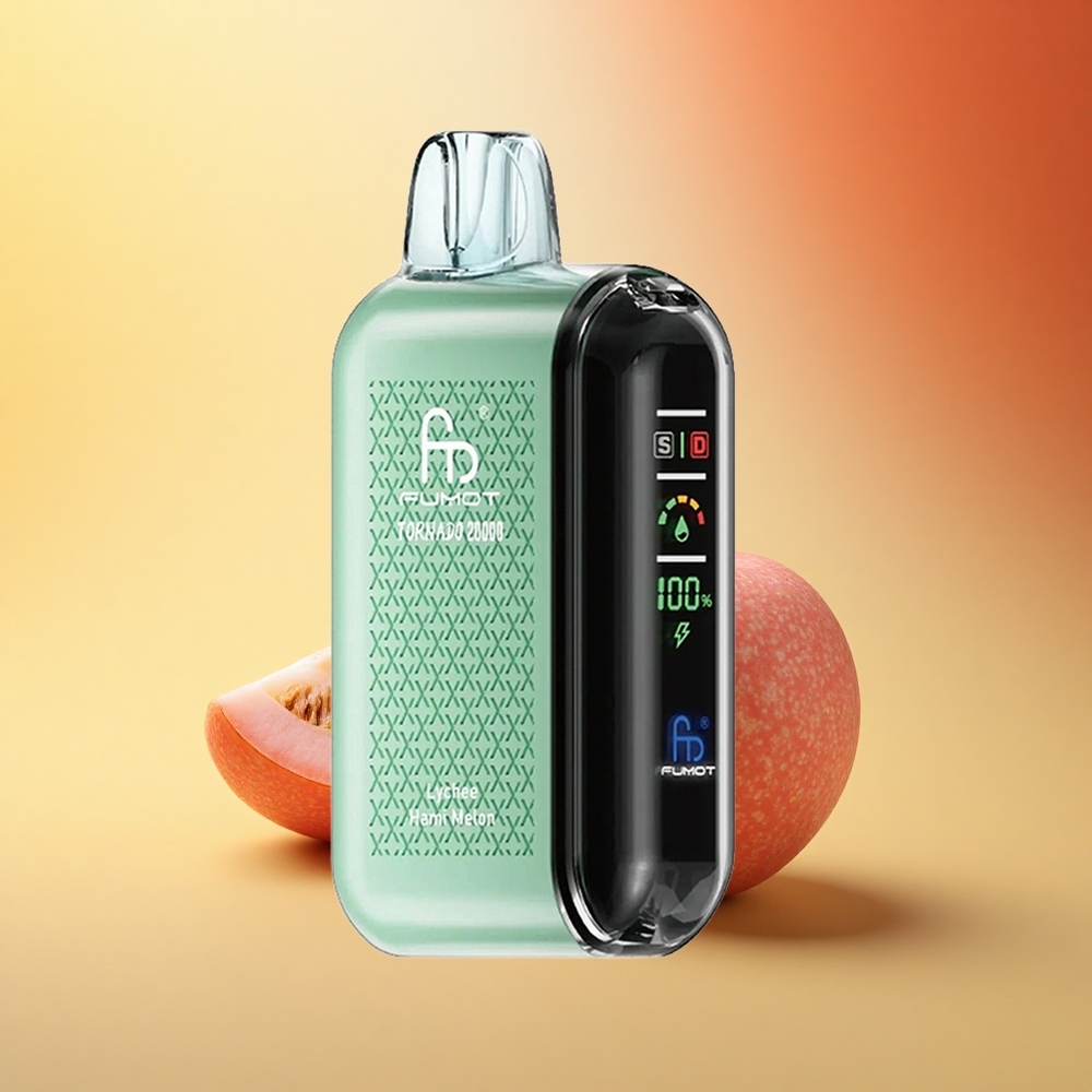 Fumot Tornado 20000 Puffs Liči Hami Melon Dual Mesh Coil Smart Display