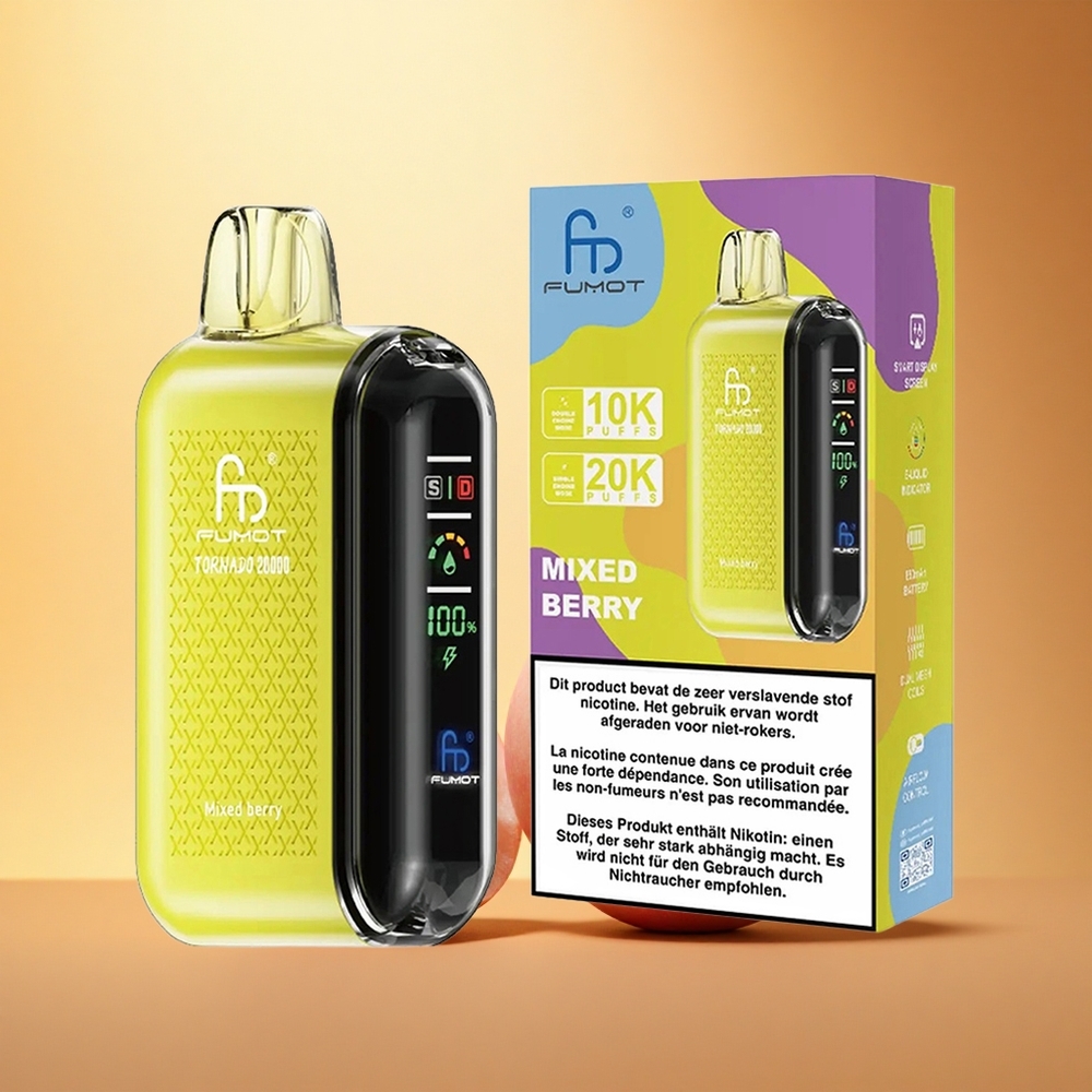 Fumot Tornado 20000 Puffs Mešana Jagoda Dual Mesh 20ml