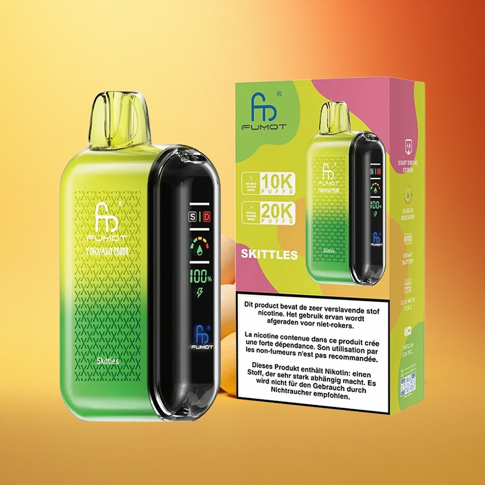 Fumot Tornado 20000 Puffs Škiti Dvojni Pletni Navoj & 20ml E-tekočina