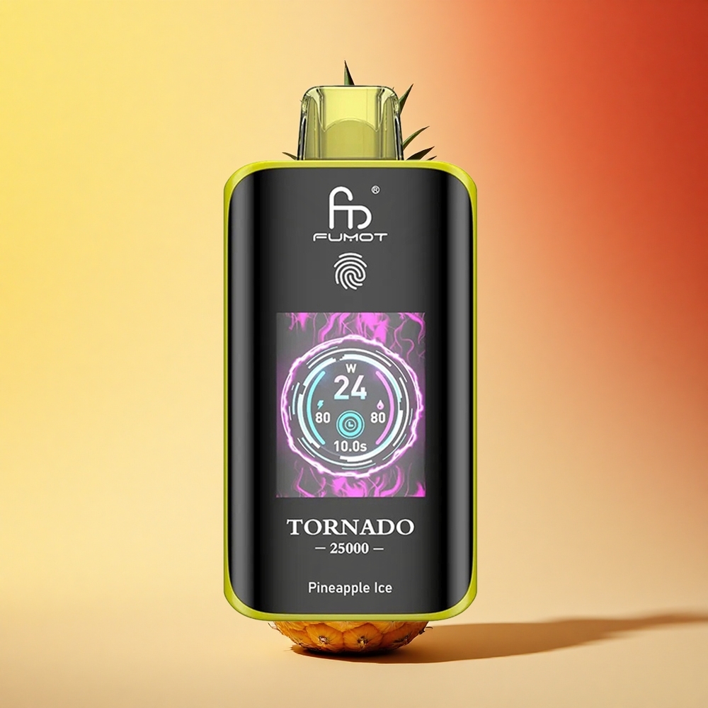 Fumot Tornado 25000 Puffs Ananasov Led z HD zaslonom in 700mAh baterijo