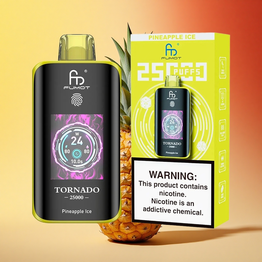 Fumot Tornado 25000 Puffs Ananasov Led z HD zaslonom in 700mAh baterijo