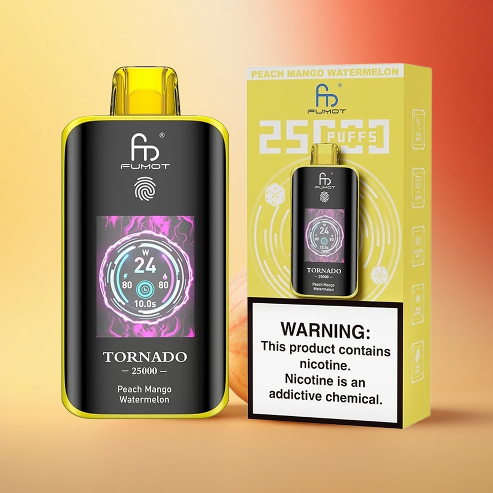 Fumot Tornado 25000 Puffs Breskva Mango Lubenica HD Ekran 700mAh