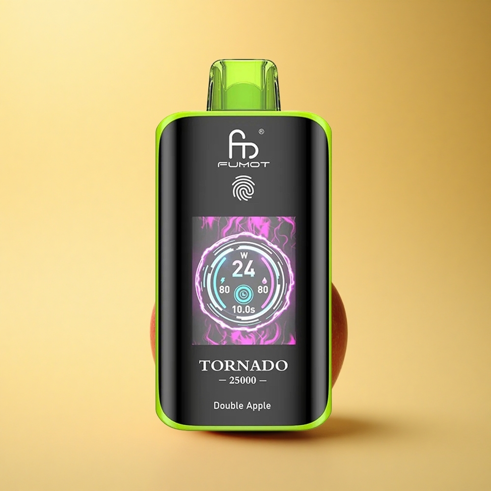 Fumot Tornado 25000 Puffs Dvojno Jabolko HD Ekran 700mAh