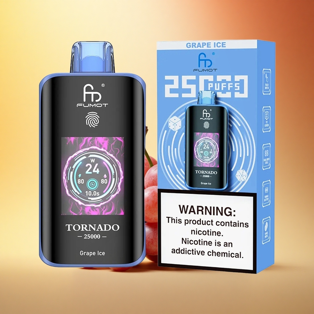Fumot Tornado 25000 Puffs Grozdov led HD Ekran 700mAh Tip-C