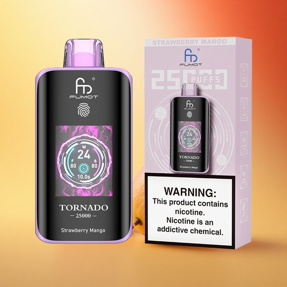 Fumot Tornado 25000 Puffs Jagoda Mango HD Ekran 700mAh