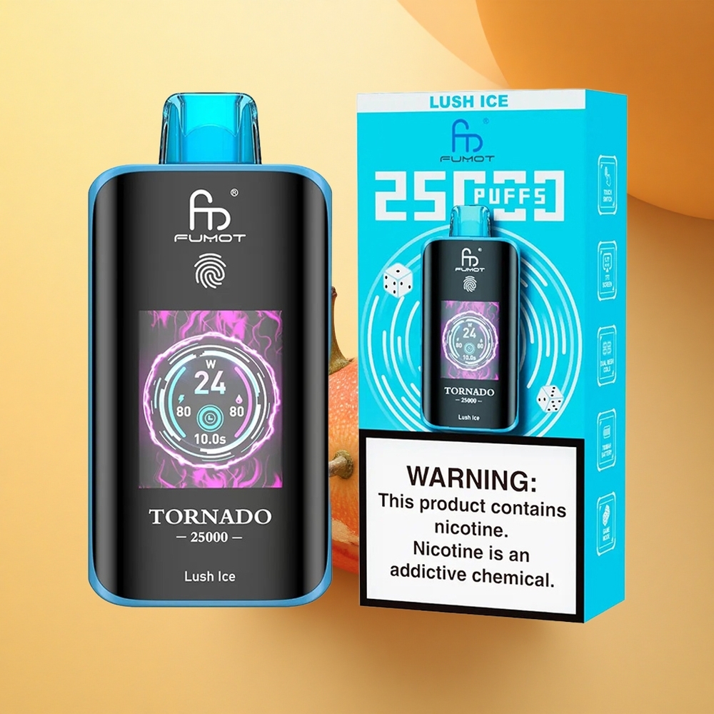 Fumot Tornado 25000 Puffs Ledeni Svit z HD zaslonom in 20ml tekočine