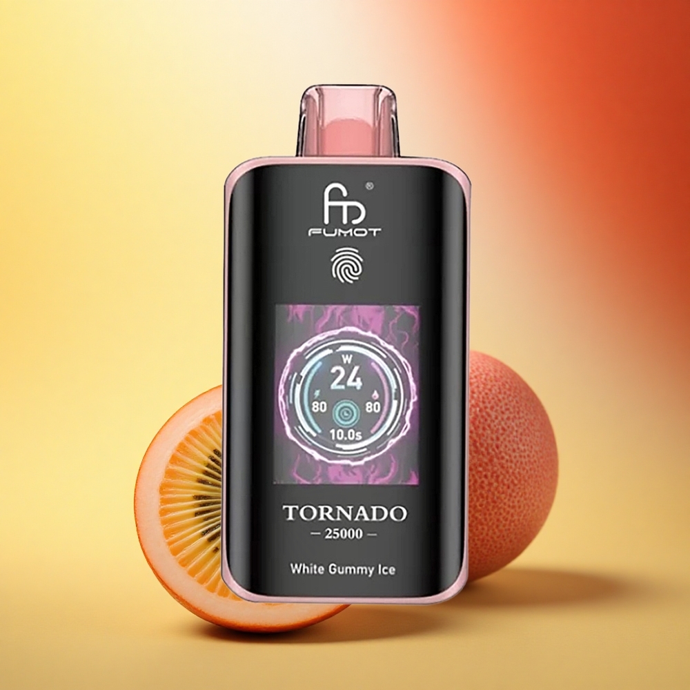 Fumot Tornado 25000 Puffs Pasijonasti Kivi Guava z HD zaslonom in 20ml tekočine