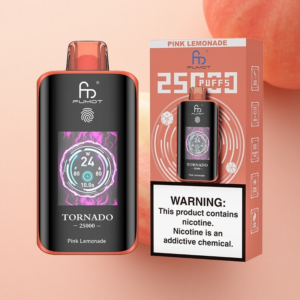 Fumot Tornado 25000 Puffs Roza Limonada HD Ekran 700mAh 20ml