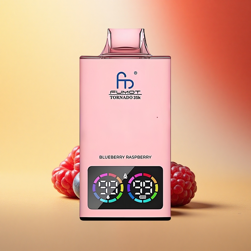 Fumot Tornado 35000 Puffs Borovnica Malina Dvojna Mreža Hitro Polnjenje RGB