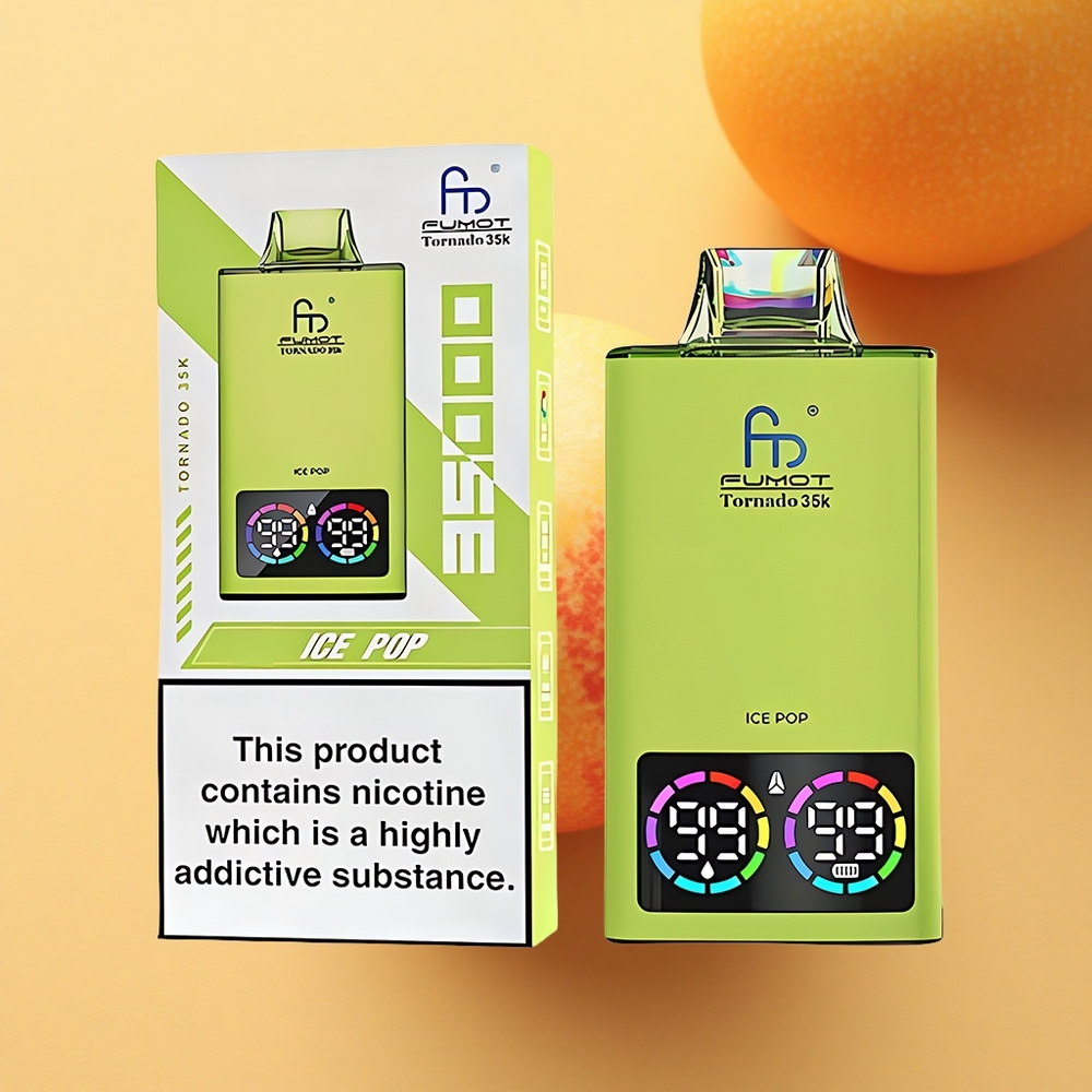 Fumot Tornado 35000 Puffs Ledeni Pop Dvojno Mrežno Navitje Hitro Polnjenje