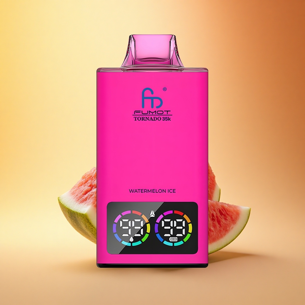 Fumot Tornado 35000 Puffs Lubenica Led z Dvojno Mrežo in Hitrim Polnjenjem