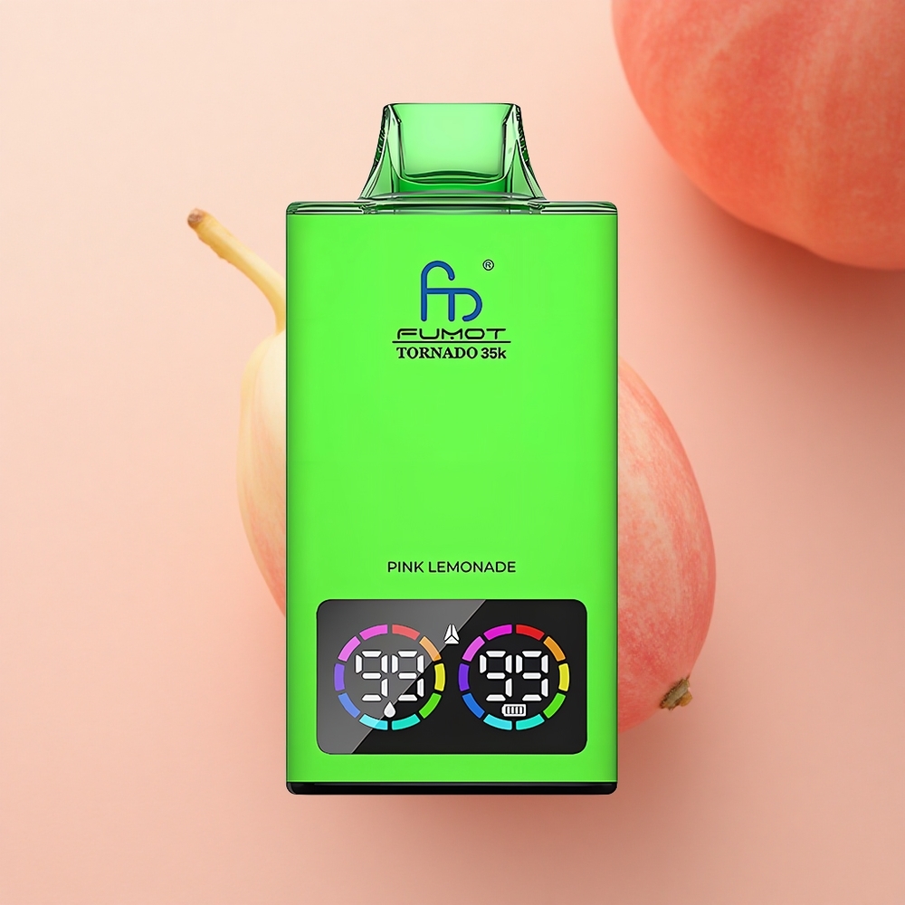 Fumot Tornado 35000 Puffs Roza Limonada z Dvojno Mrežo in Hitrim Polnjenjem
