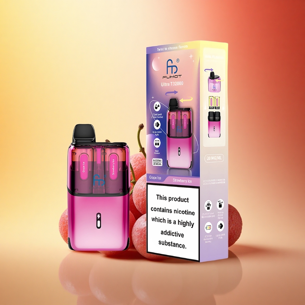 Fumot Ultra T32000 Puffs Grozdni Led - Jagodni Led z Napredno Mrežno Tuljavo in Hitrim Polnjenjem Type-C