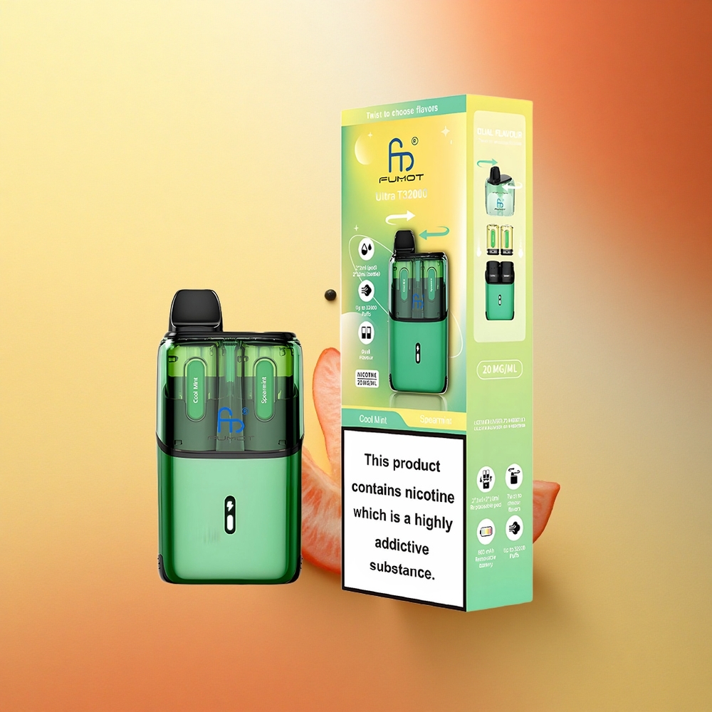 Fumot Ultra T32000 Puffs Hladna Meta - Pšenična Meta z 800mAh & Tip-C Hitrim Polnjenjem