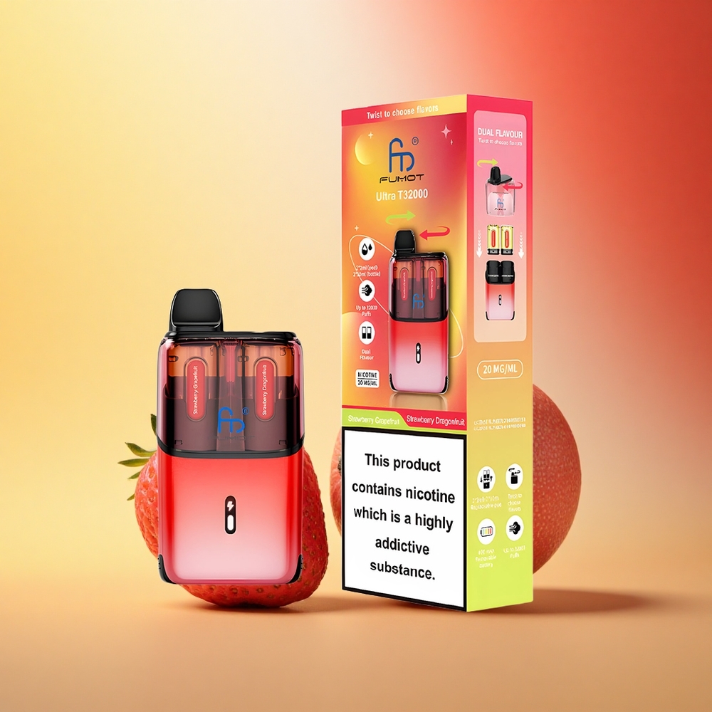 Fumot Ultra T32000 Puffs Jagoda Pitahaja z Napredno Mrežno Tuljavo in Hitrim Polnjenjem Type-C