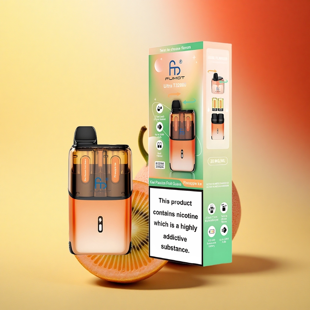 Fumot Ultra T32000 Puffs Kivi Marakuya Guava - Ananas Led z Napredno Mrežasto Tuljavo in Hitrim Polnjenjem Type-C