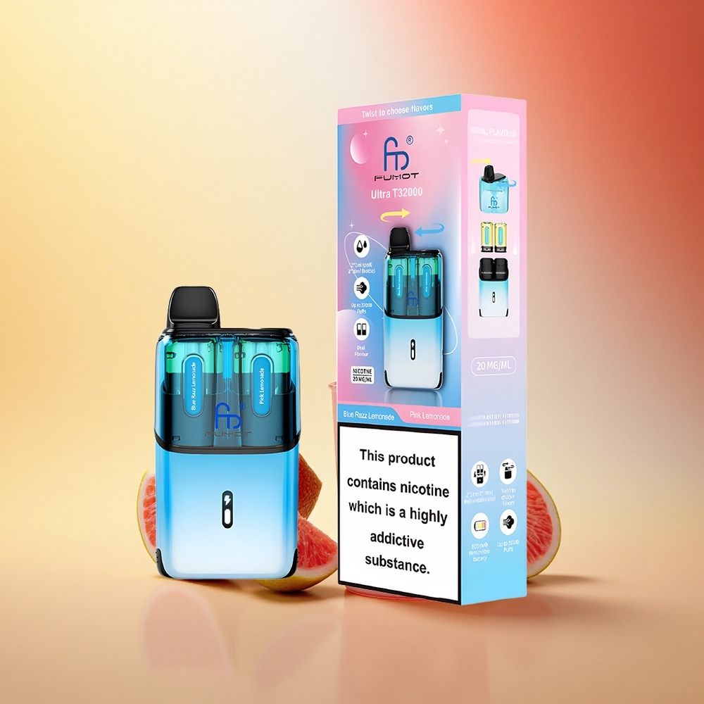 Fumot Ultra T32000 Puffs Modra Malina Limonada - Roza Limonada z 20mg Nikotina in Hitrim Polnjenjem Type-C