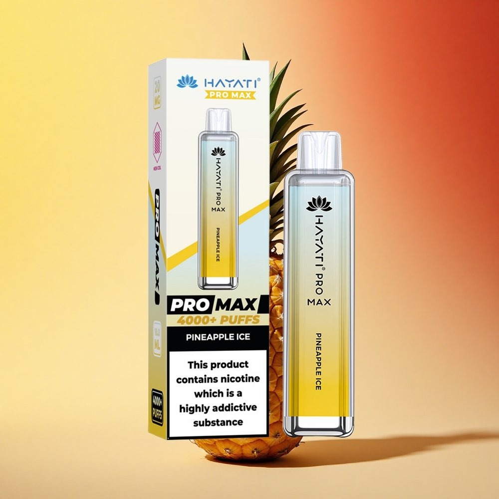 Hayati Pro Max 4000 Puffs Ananasov Led z 5% Nikotina in 1400mAh Baterijo