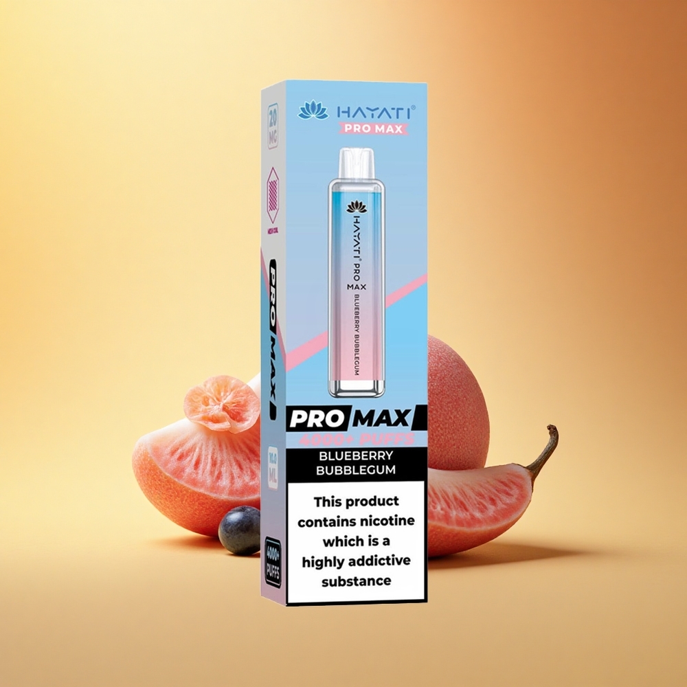 Hayati Pro Max 4000 Puffs Borovnični Mehurčki 1400mAh Kristalni Dvojni 1.1 Ohm