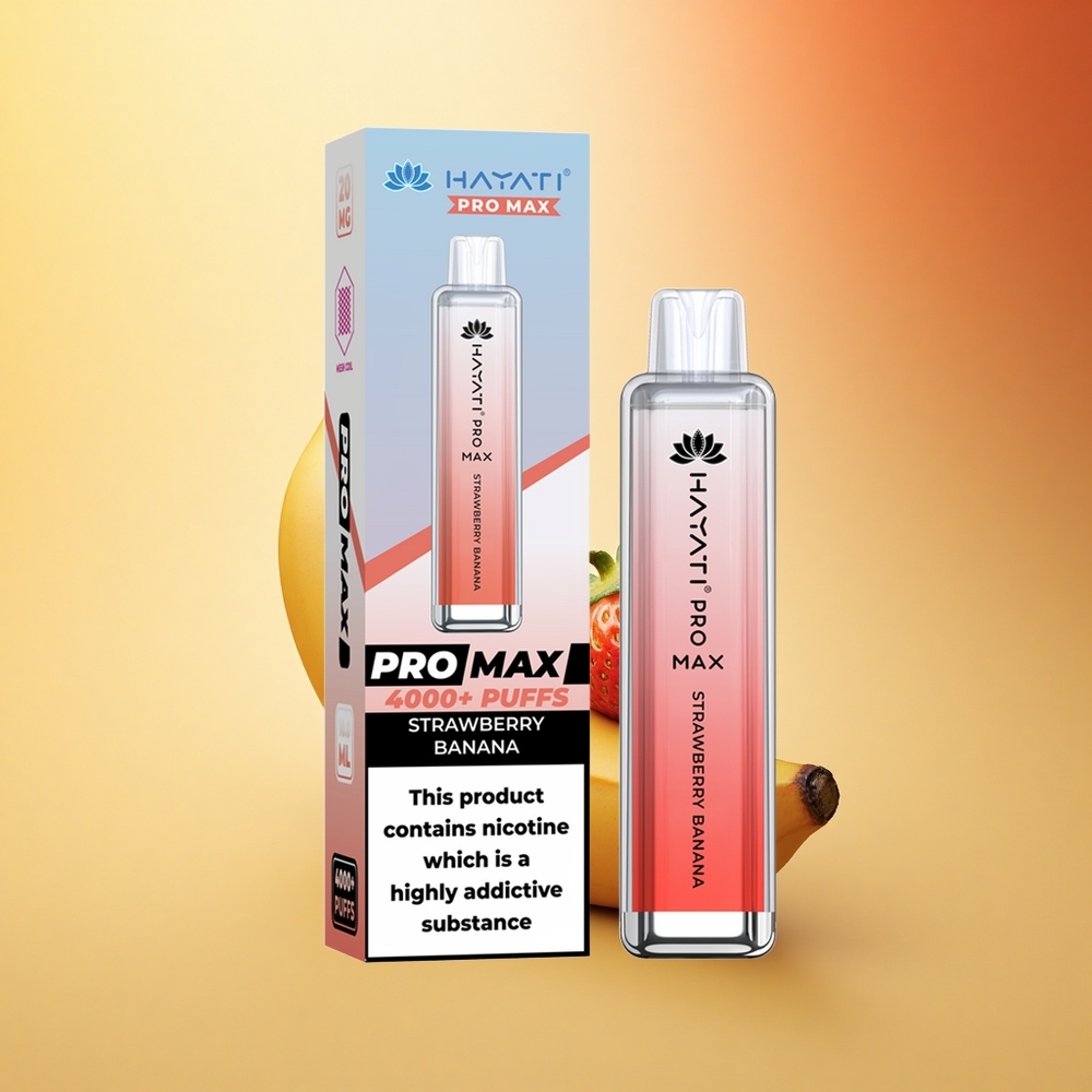 Hayati Pro Max 4000 Puffs Jagoda Banana Dual Coil Crystal