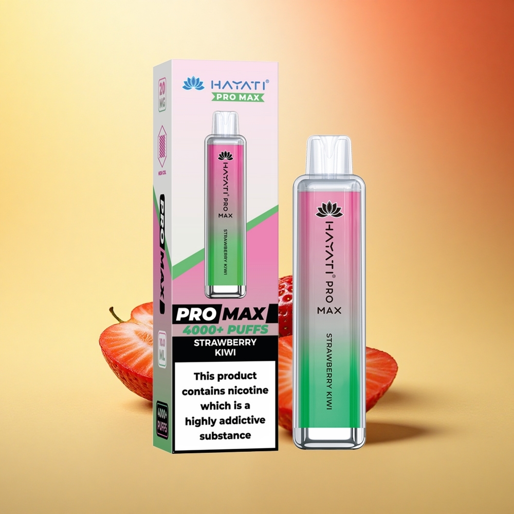 Hayati Pro Max 4000 Puffs Jagoda Kivi Dual Coil Rechargeable Crystal