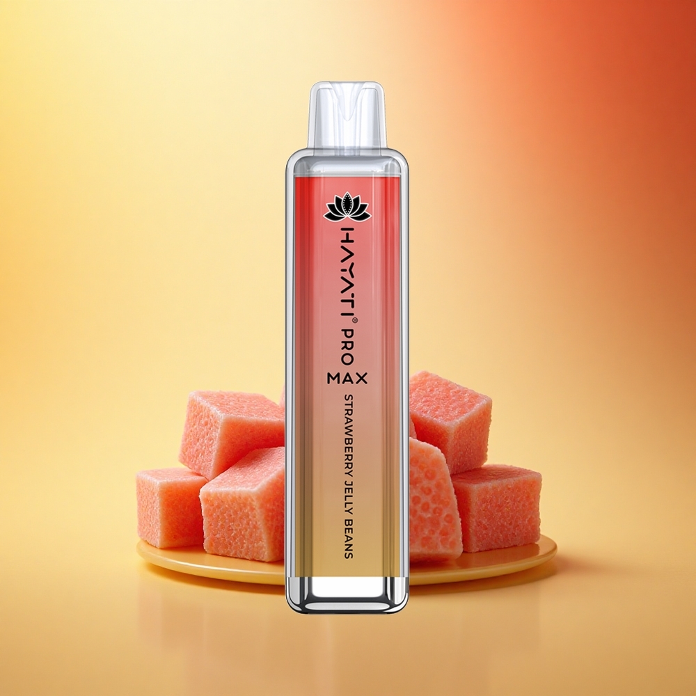 Hayati Pro Max 4000 Puffs Jagodni Žele Bonboni z Dvojno 1.1 Ohm Mrežno Tuljavo in 2ml Rezervoarjem