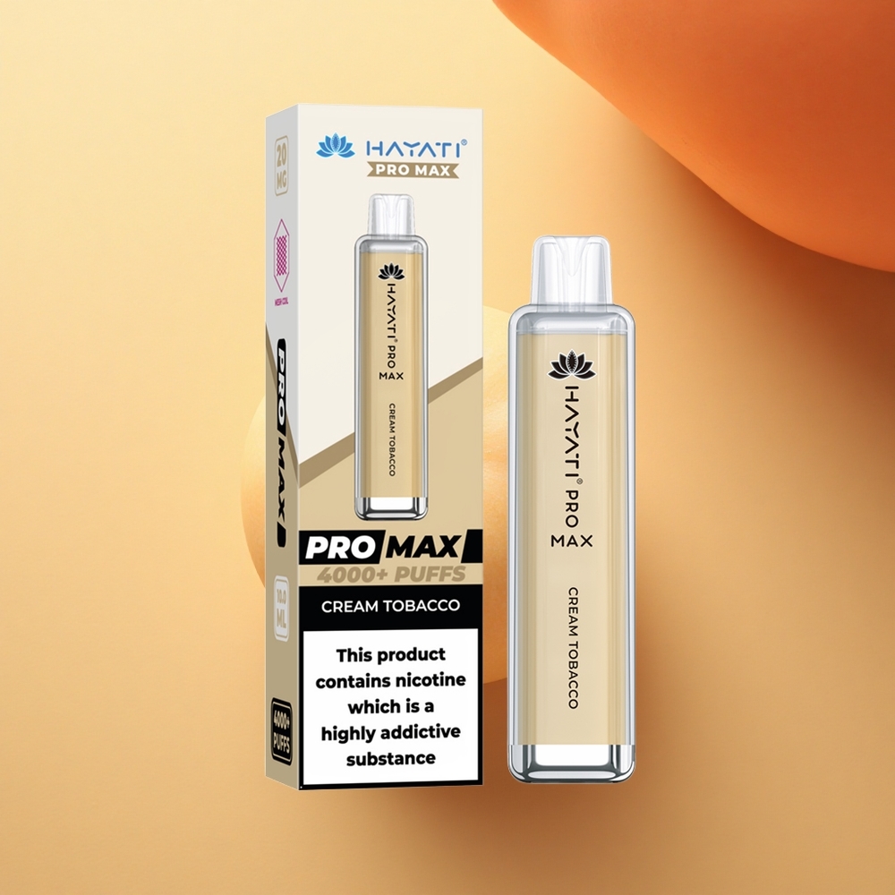 Hayati Pro Max 4000 Puffs Krema Tobak Dual Coil 1400mAh Kristal