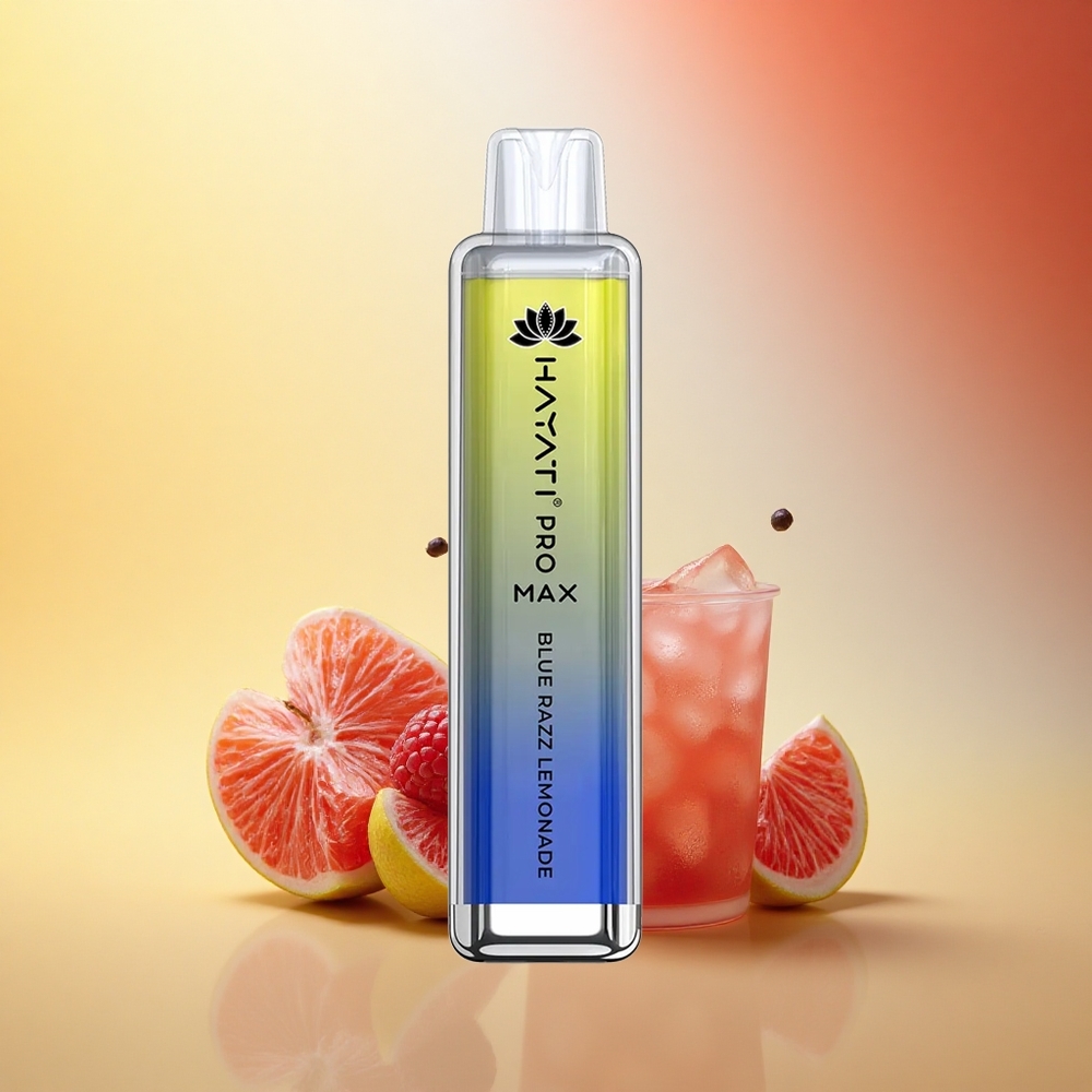 Hayati Pro Max 4000 Puffs Modra Malina Limonada z Dvojno Mrežno Tuljavo in LED Osvetljavo