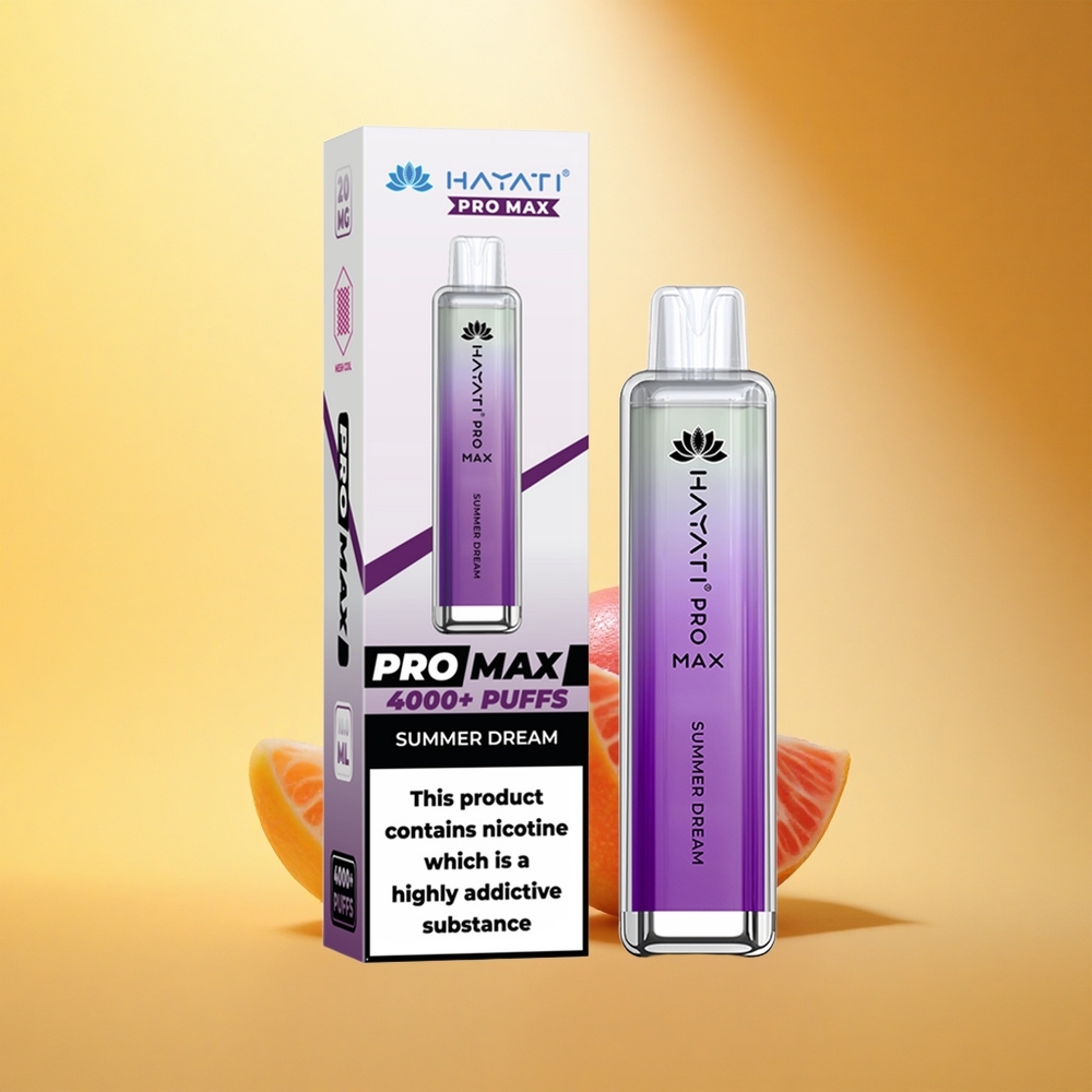 Hayati Pro Max 4000 Puffs Poletna Sanja Sijaj 1400mAh Dvojni Vložek