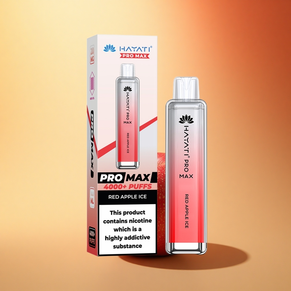 Hayati Pro Max 4000 Puffs Rdeča Jabolčna Ledena Dvojna Mreža 2ml 5% Nikotina