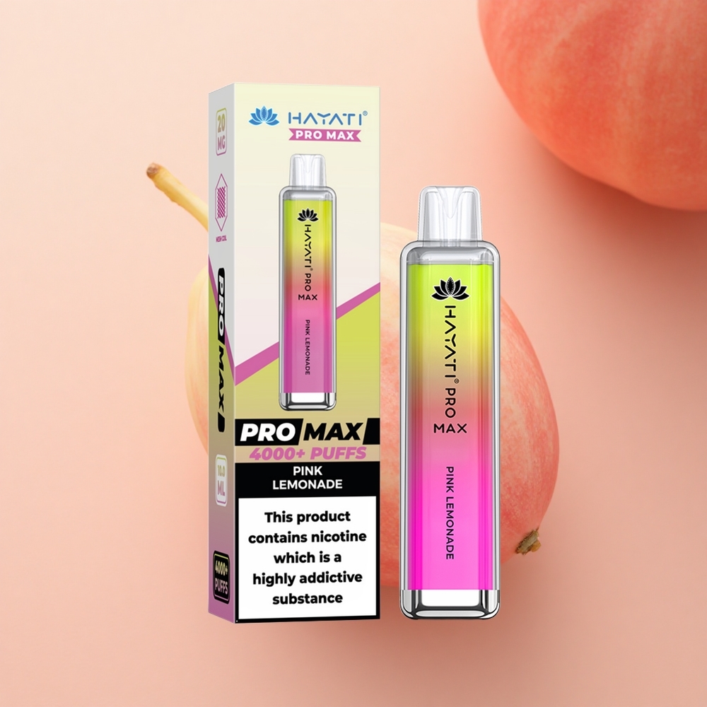 Hayati Pro Max 4000 Puffs Rožnati Limonadni Dual Coil 1400mAh