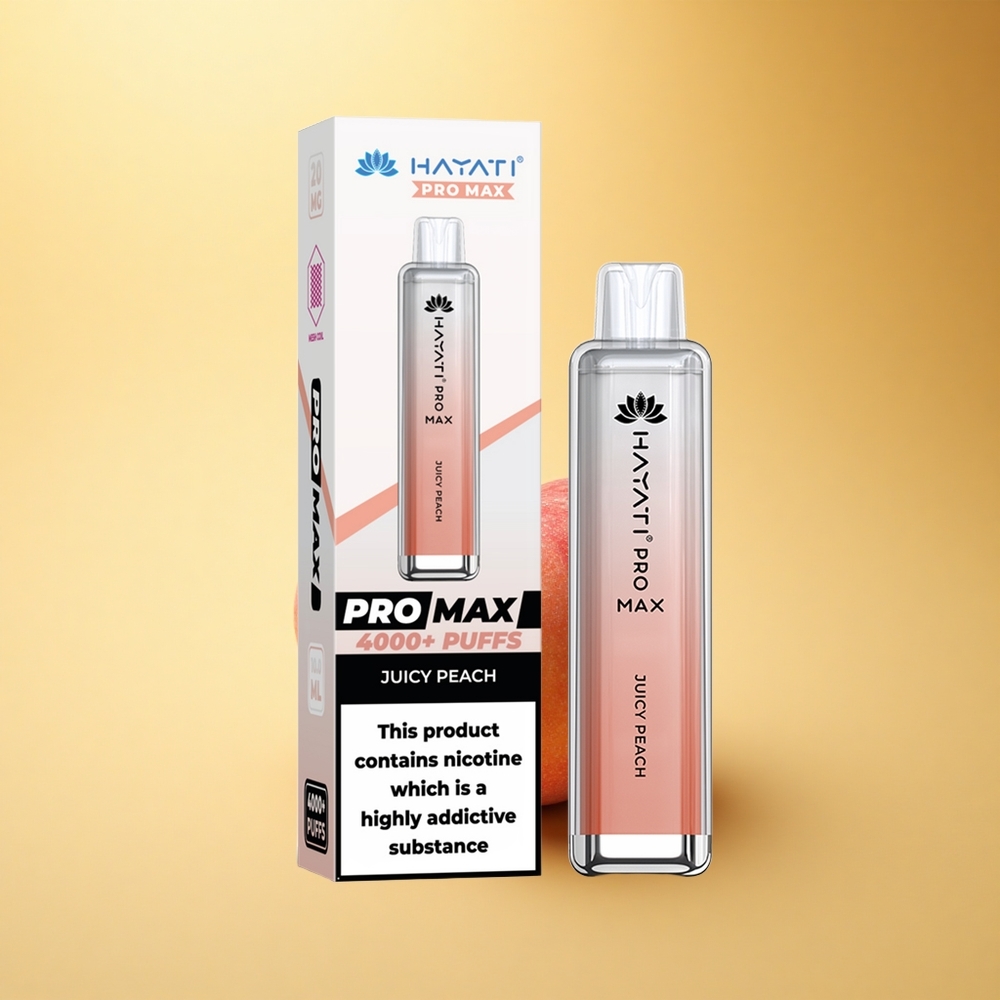Hayati Pro Max 4000 Puffs Sočna Breskev Zamenljiv 1400mAh Dvojna Mreža