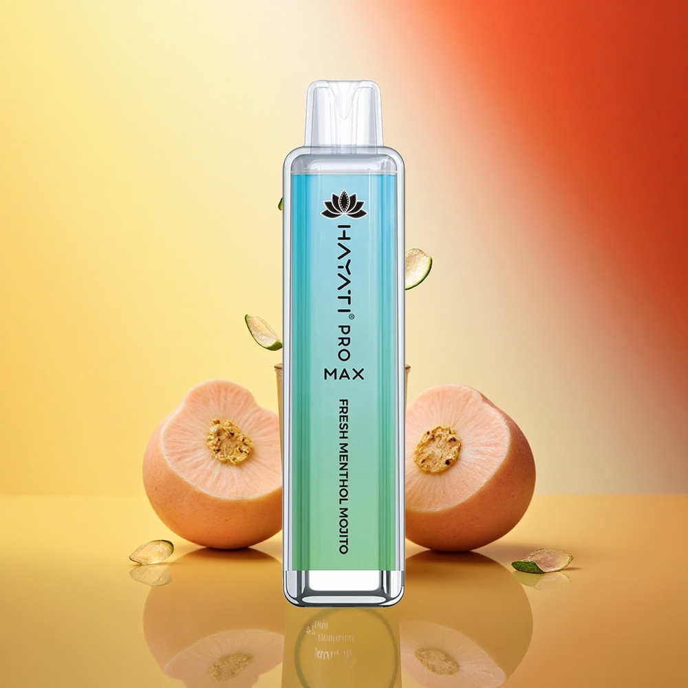 Hayati Pro Max 4000 Puffs Sveži Mentolni Mojito z Dvojno Mrežo in LED Osvetlitvijo