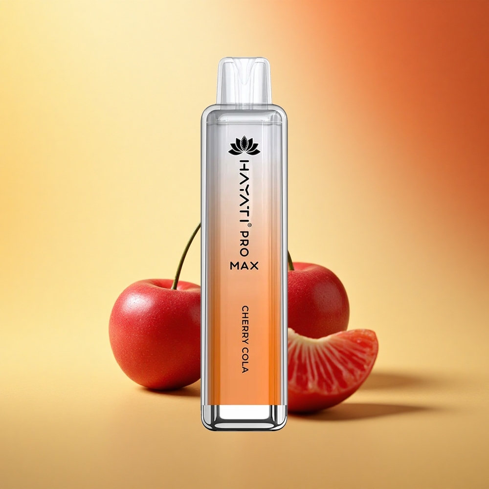 Hayati Pro Max 4000 Puffs Češnjeva Kola Dual Coil Rechargeable Kristal