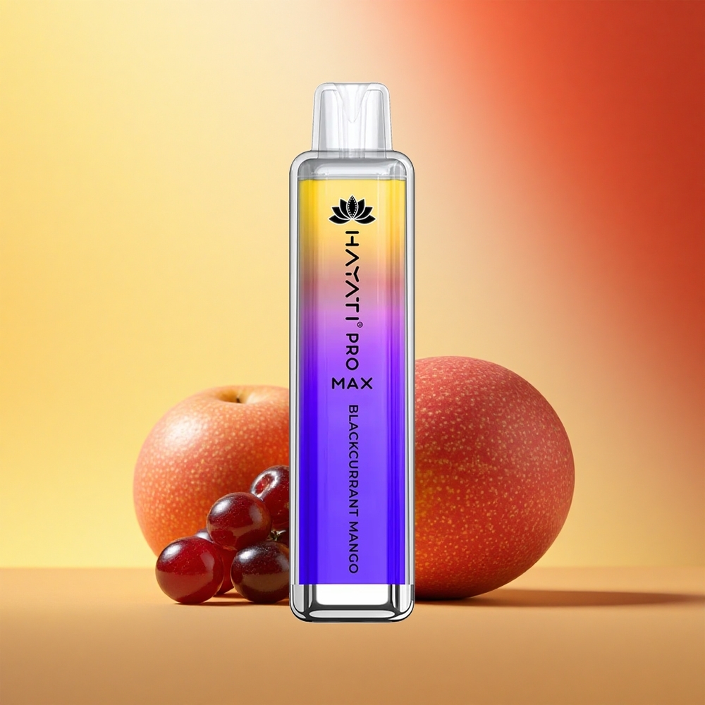 Hayati Pro Max 4000 Puffs Črni ribez manga dvojni 1,1 Ohm omrežna tuljava kristalni videz