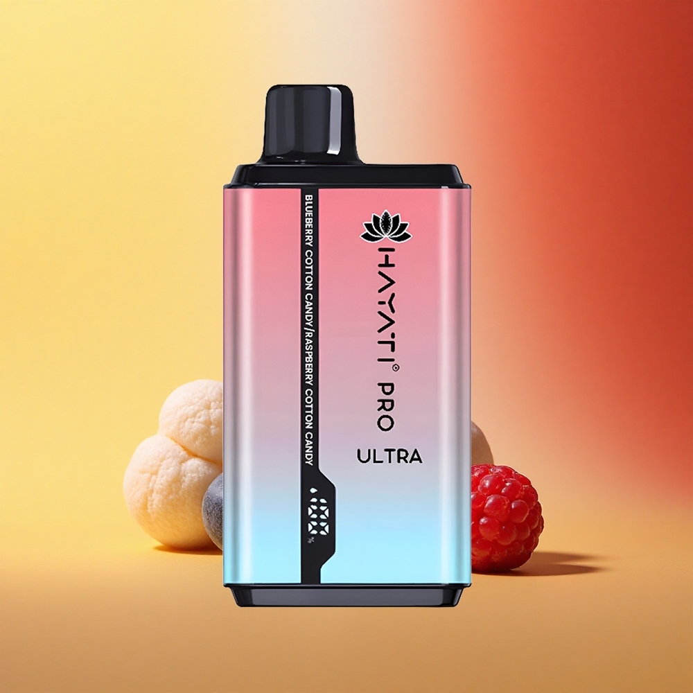 Hayati Pro Ultra 15000 Puffs Borovnica Sladkorna Vata Malina Sladkorna Vata 850mAh 12ml