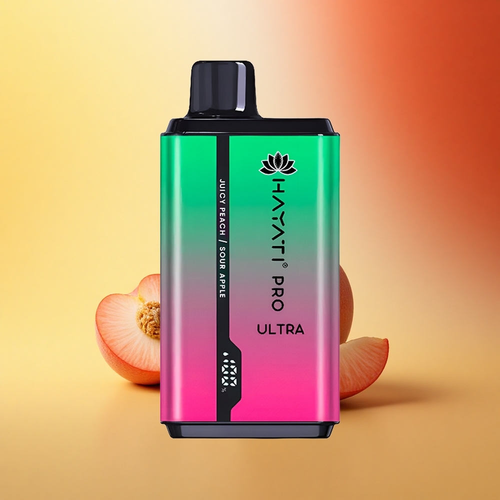 Hayati Pro Ultra 15000 Puffs Kislo Jabolko Sočna Breskev 850mAh 2 12ml