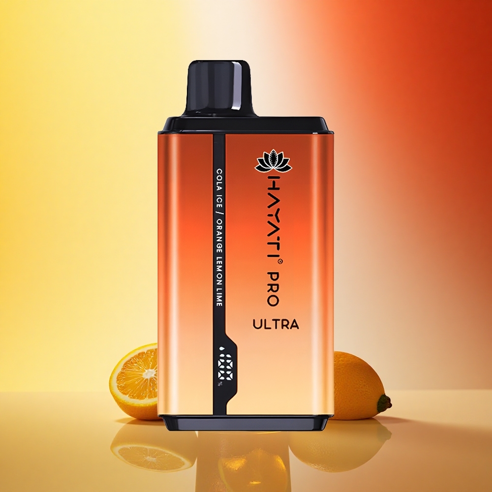 Hayati Pro Ultra 15000 Puffs Kola Led Pomaranča Limeta z 850mAh in 2% Nikotina