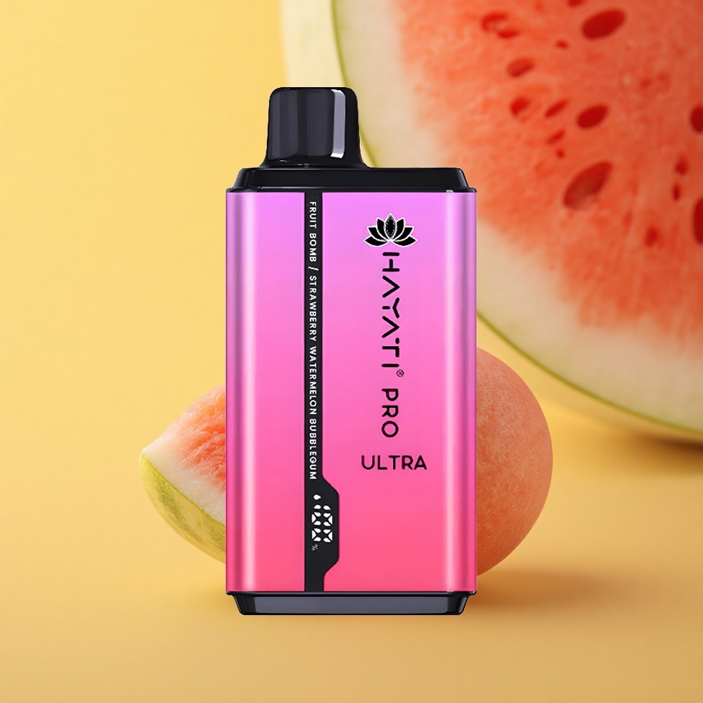 Hayati Pro Ultra 15000 Puffs Sadni Bomba Jagoda-Lubenica Mehurček z 850mAh in 12ml