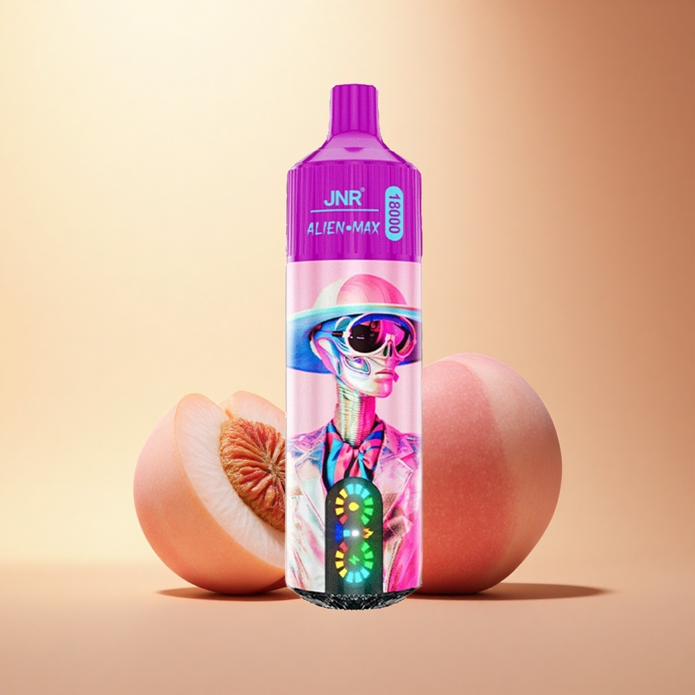 JNR Alien Max 18000 Bela Breskva Malina z Dvojno Mrežno Tuljavo in Hitrim Polnjenjem Tip-C