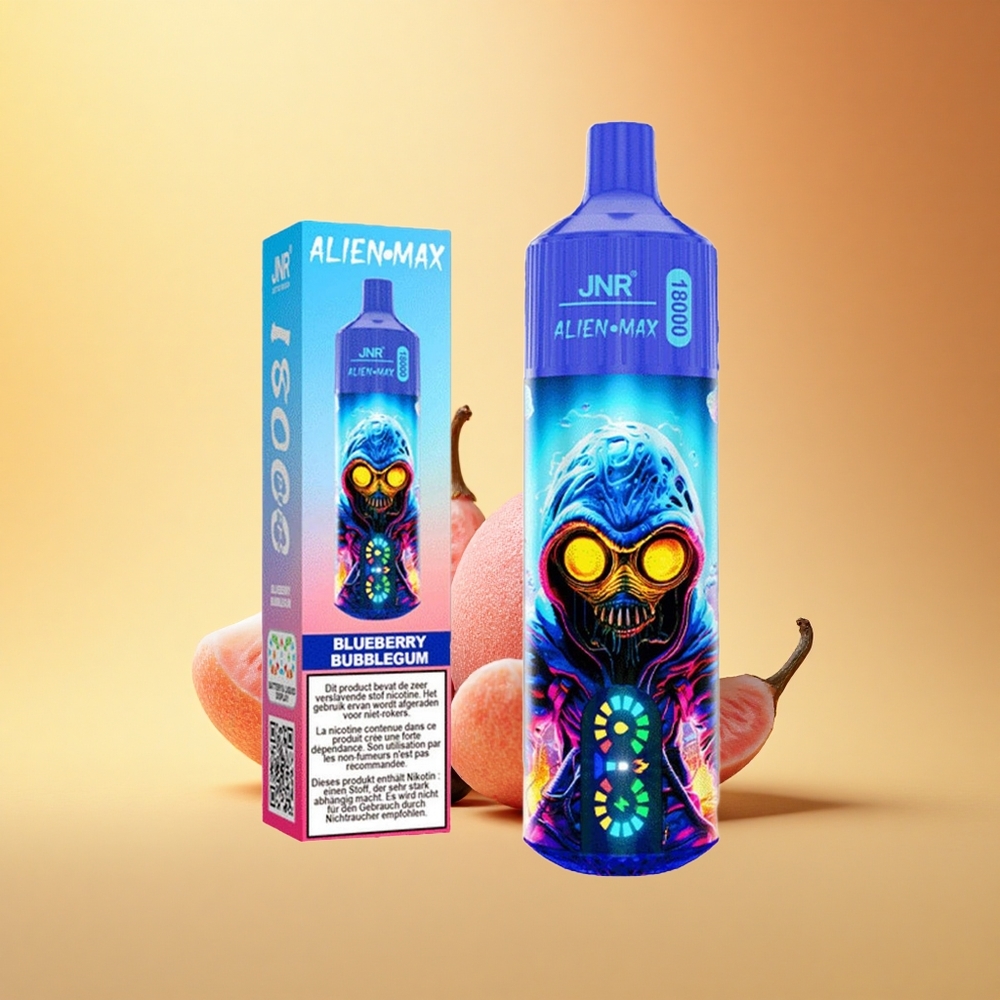 JNR Alien Max 18000 Borovnični Mehurčki z Dvojnim Jedrom in Hitrim Polnjenjem