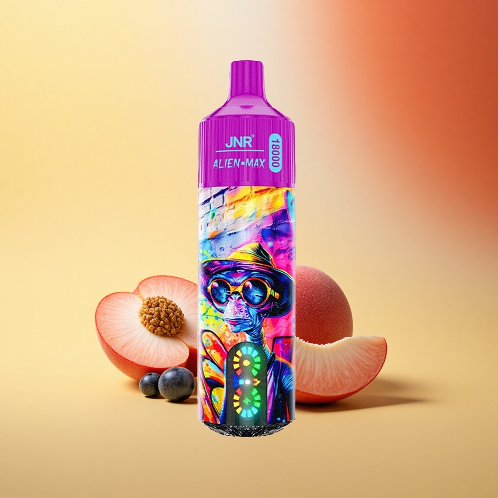 JNR Alien Max 18000 Breskeva Borovnica Sladkarija z Dvojno Mrežno Tuljavo in Hitrim Polnjenjem Type-C