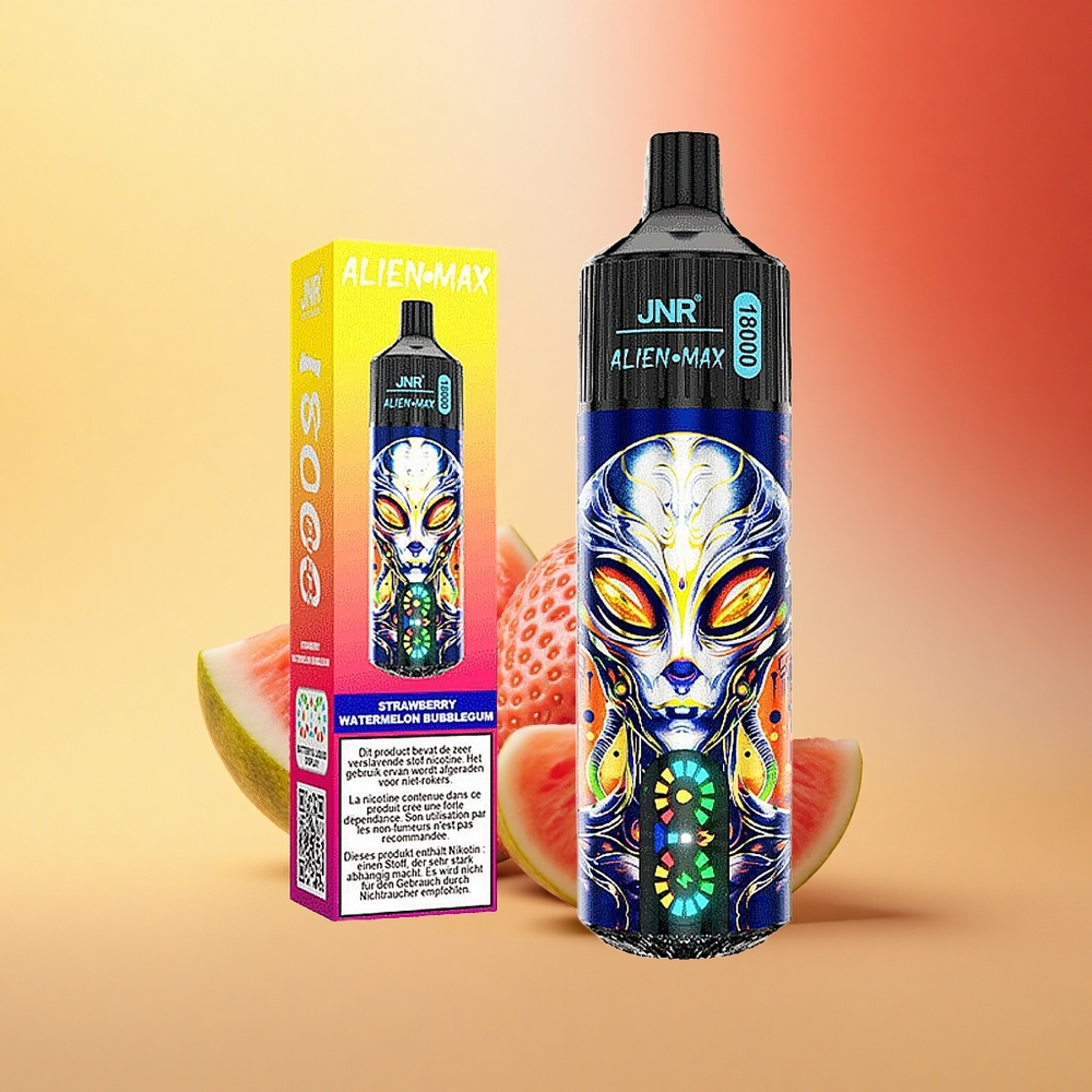 JNR Alien Max 18000 Jagoda Lubenica Mehurčki z Dvojno Mrežno Tuljavo in Hitrim Polnjenjem Type-C